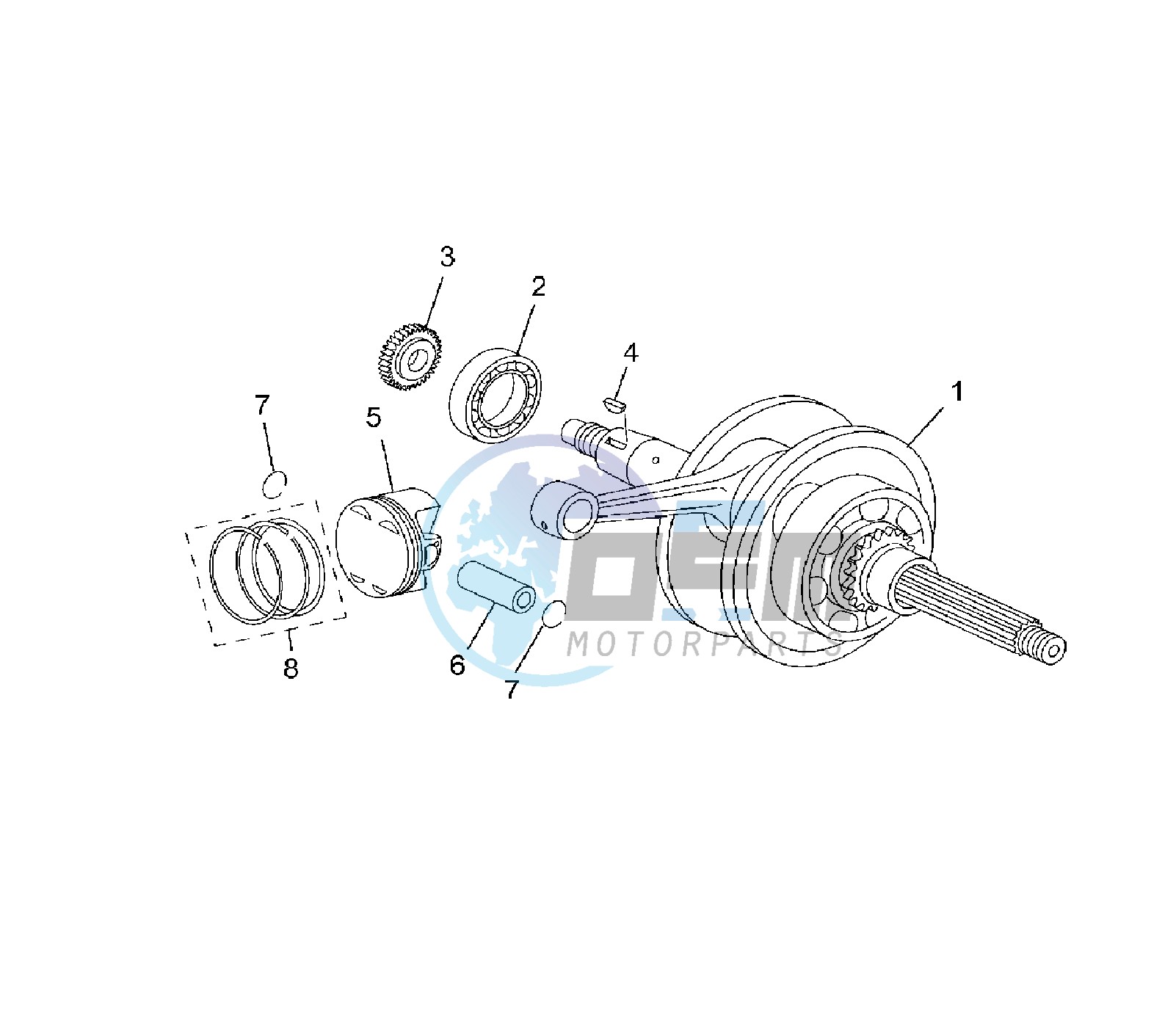 CRANKSHAFT AND PISTON