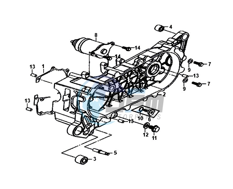 L. CRANK CASE / FIDDLE II 50 (25 KM/H) (AF05W4-NL) (E4) (L8-M0)