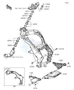 Z1000SX_ABS ZX1000MFF FR GB XX (EU ME A(FRICA) drawing Frame