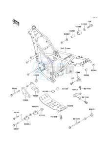 KLX 250 D [KLX250R] (D2-D4) [KLX250R] drawing FRAME FITTINGS