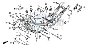 XL1000V drawing FRAME BODY (XL1000V)