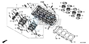 CB650FE CB650F 2ED - (2ED) drawing CYLINDER HEAD