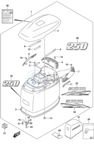 DF 250 drawing Engine Cover (Black)