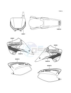 KX125 KX125M8F EU drawing Decals