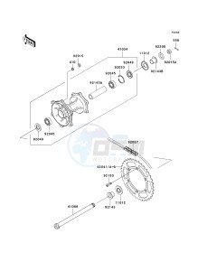 KLX 300 A [KLX300R] (A6F-A7A) A7F drawing REAR HUB