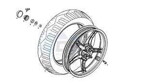 BOULEVARD - 125 CC 4T EU3 drawing REAR WHEEL