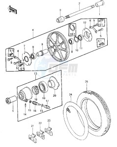 KZ 1000 A [KZ1000] (A3-A4) [KZ1000] drawing FRONT WHEEL_TIRE_HUB -- 79-80 A3_A3A_A4- -