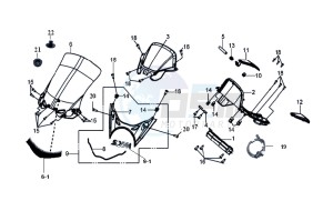 GTS 125 EURO 3 drawing WINDSCREEN - HANDLEBAR COVER