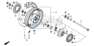 CBR1000F drawing REAR WHEEL