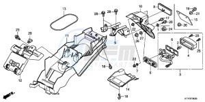 CBR125RWB CBR125RW E drawing REAR FENDER