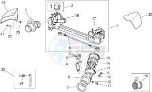 V7 CafÃ¨ 750 drawing Throttle body