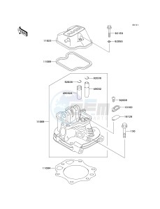 KAF 300 B [MULE 500] (B1-B2) [MULE 500] drawing CYLINDER HEAD-- KAF300-B1- -