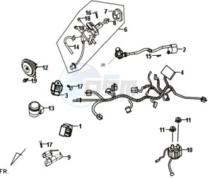 FIDDLE II 50 drawing WIRING HARNASS - IGNITION LOCK - CDI UNIT