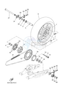 MTM690-U MTM-690-U XSR700 (B348 B348 B348) drawing REAR WHEEL