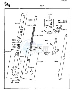 KX 80 G [KX80] (G1-G2) [KX80] drawing FRONT FORK