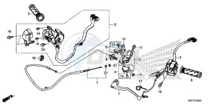 CBR1000RAH 2ED - (2ED) drawing HANDLE LEVER/ SWITCH/ CABLE