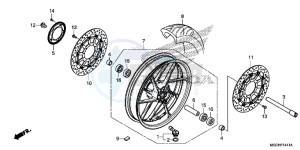 CB1100NAH UK - (E) drawing FRONT WHEEL (CB1100NA/ NAD)