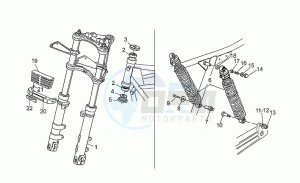 Nevada 350 drawing Front/rear shock absorber