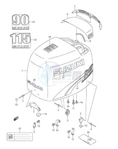 DF 90 drawing Engine Cover (2001 to 2002)