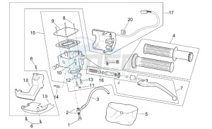 Scarabeo 125-150-200 (eng. Rotax) drawing LH Controls