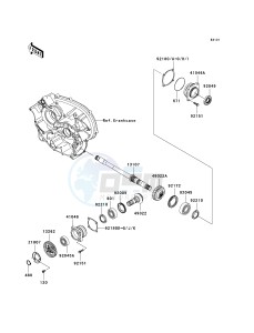 KVF 650 D ([BRUTE FORCE 650 4X4] (D6F-D9F) D7F drawing FRONT BEVEL GEAR