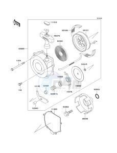 KLF 250 A [BAYOU 250] (A6F-A9F) A6F drawing RECOIL STARTER