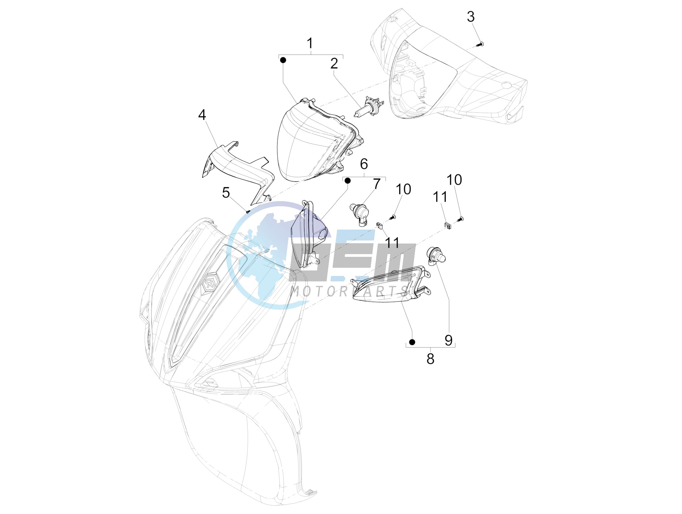 Front headlamps - Turn signal lamps