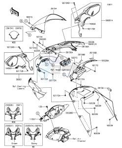 NINJA ZX-10R ABS ZX1000SGFB XX (EU ME A(FRICA) drawing Cowling