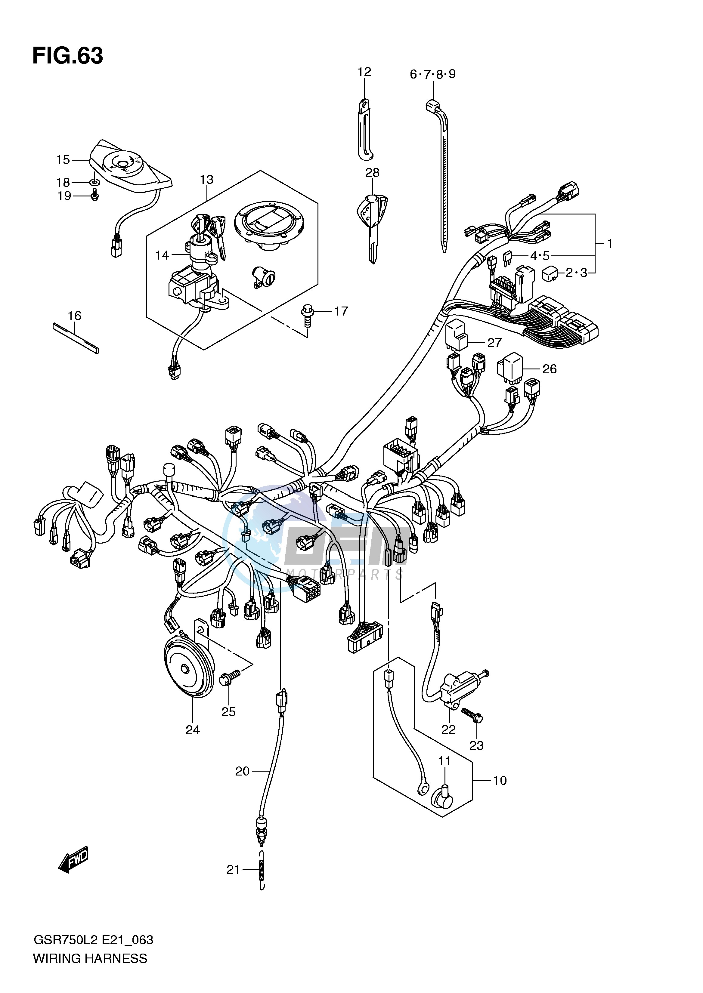 WIRING HARNESS (GSR750AUEL2 E21)