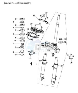 DJANGO 50 4T EVASION drawing FORKS AND STEERING