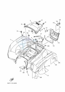 YFM700FWAD GRIZZLY 700 EPS (BFEG) drawing REAR FENDER