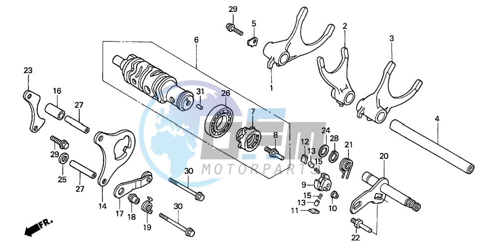 GEARSHIFT DRUM/GEARSHIFT FORK