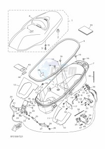 CZD300-A XMAX 300 TECH MAX (BY36) drawing SEAT