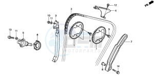 CBR600F drawing CAM CHAIN/TENSIONER (1)