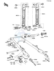 KL 250 A [KLR250] (A5) [KLR250] drawing SWING ARM_SHOCK ABSORBERS