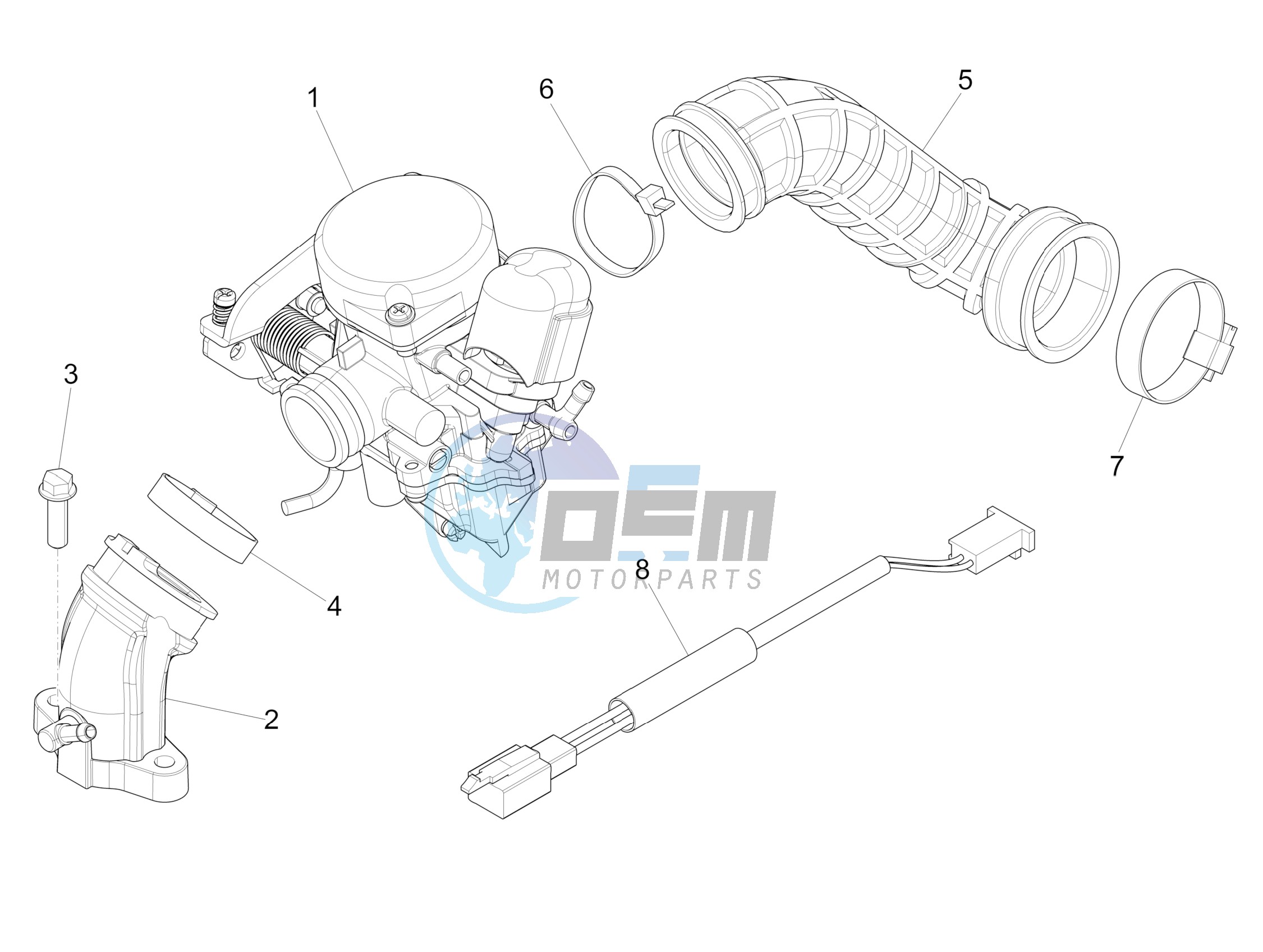 Carburettor assembly - Union pipe