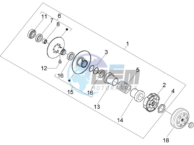 Driven pulley