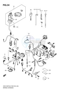 GSX1250FA (E28-E33) drawing WIRING HARNESS (GSX650FA)