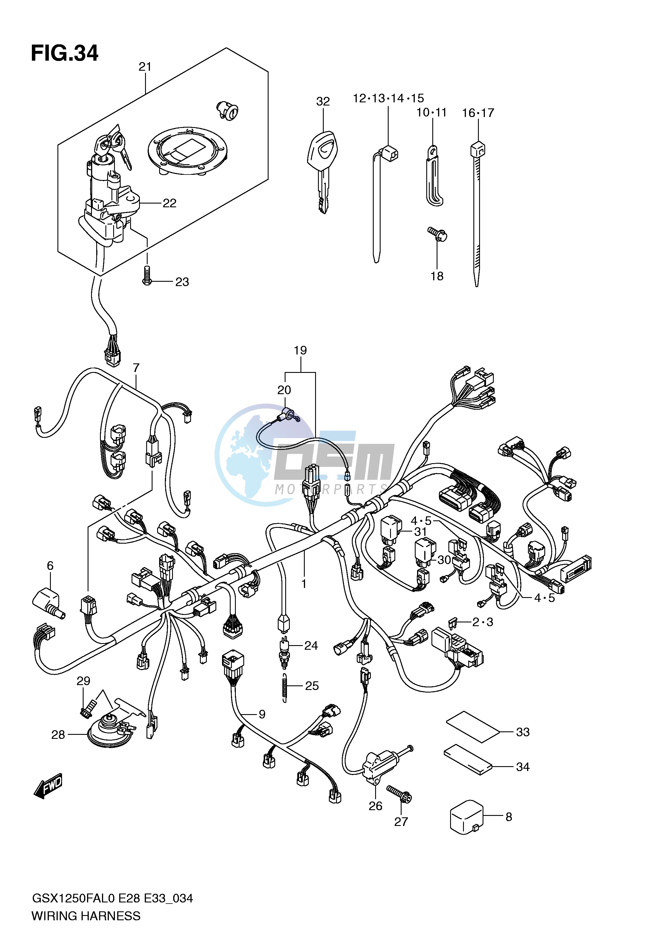 WIRING HARNESS (GSX650FA)