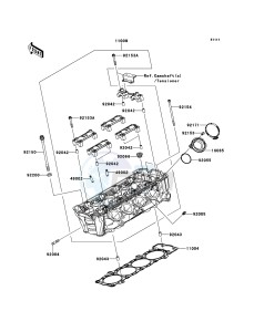 Z1000SX ABS ZX1000HCF FR GB XX (EU ME A(FRICA) drawing Cylinder Head