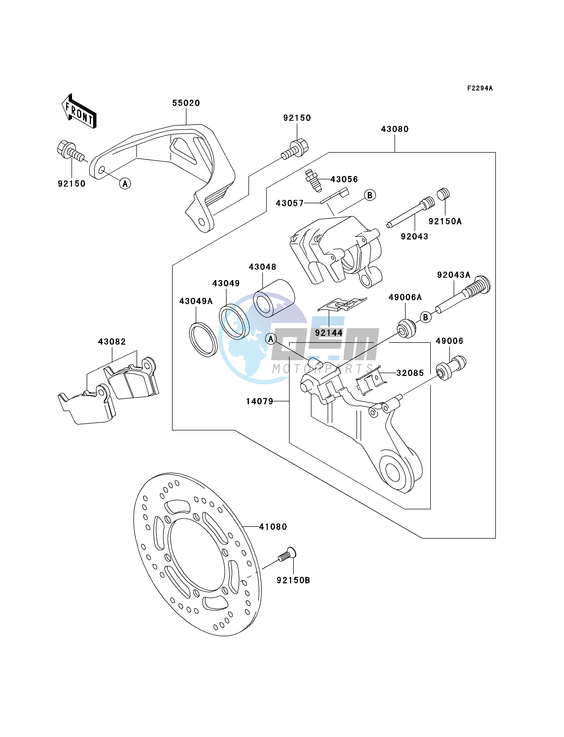 REAR BRAKE-- KLX300-A9- -