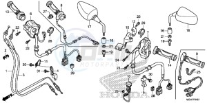 VFR1200XDLF CrossTourer - VFR1200X Dual Clutch 2ED - (2ED) drawing SWITCH/ CABLE/ MI RROR (VFR1200XD/ XDA/ XDL/ XDS)