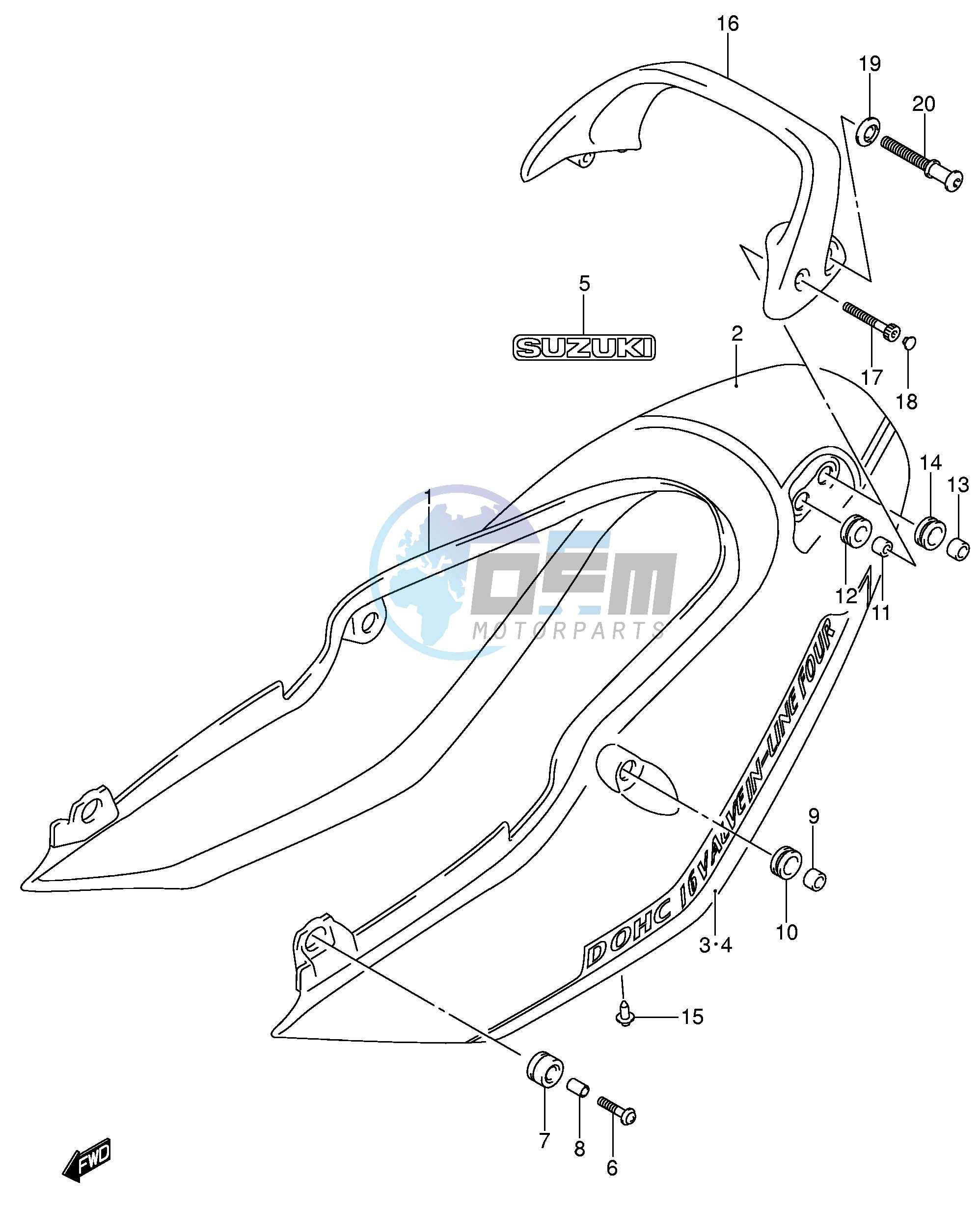 SEAT TAIL COVER (GSF1200SZK5)