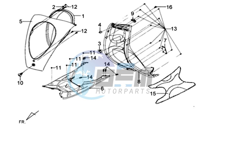 FR PLATE / HEAD LIGHT / FOOTREST