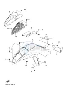 YFM90R YFM09RYXG (BD33) drawing FRONT FENDER