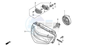 VTR1000F SUPER HAWK drawing HEADLIGHT