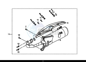 SYMPHONY ST 50 (25 KM/H) (XB05W4-NL) (E4) (L7-M0) drawing EXHAUST MUFFLER