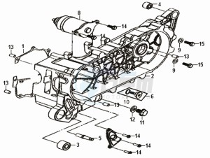 FIDDLE II 50 NEW ENGINE drawing CRANKCASE COVER LEFT