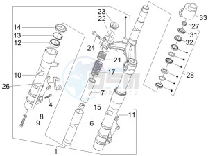 Nexus 250 SP e3 drawing Fork steering tube - Steering bearing unit