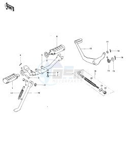 MC1 M A (-A) 90 drawing FOOTRESTS_STAND _BRAKE PEDAL